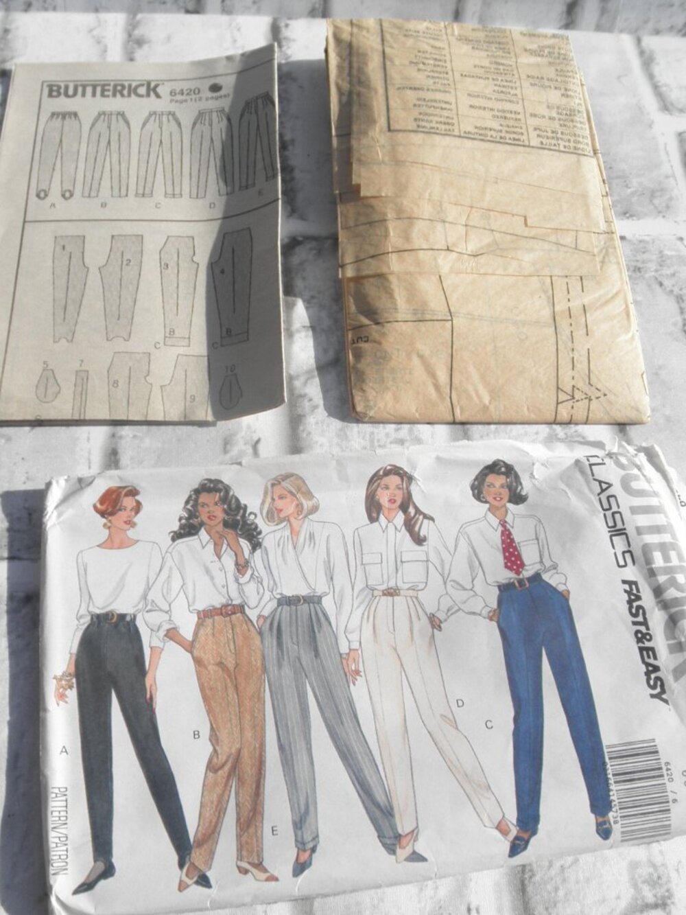 #6420, LIKE NEW BUTTERICK UNCUT SEWING PATTERN MISSES PANTS (SIZE 6-8-10)